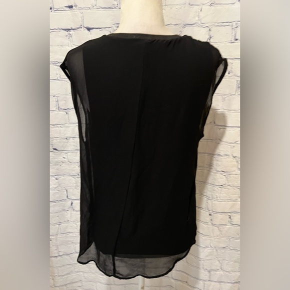 Zara Black Tank With Sheer Overlay Size Medium - Picture 4 of 5